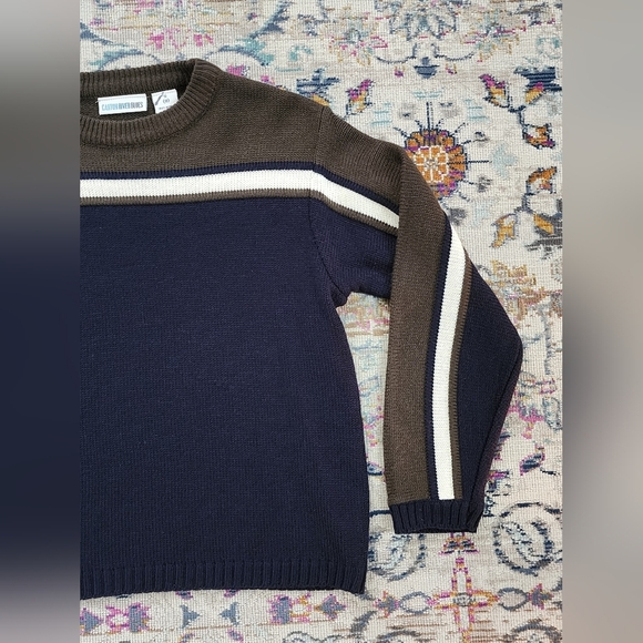 Canyon River Blues Boys Knit Navy/Green Pullover Sweater Winter Fall, sz SM (8) - Picture 5 of 12